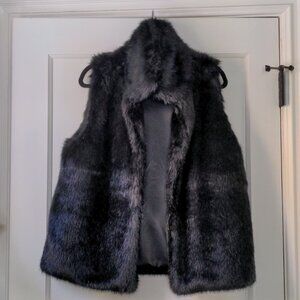 Renvy Black Faux Fur Vest One Size